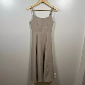 Snidel A-line Midi Dress One Size Taupe Neutral Event Special Occasion Cocktail